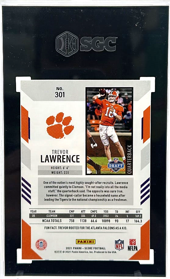 2021 Panini Score - Trevor Lawrence 301 - Dynamics Lenticular Sp - Sgc 9