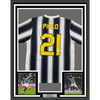 Framed Autographed/Signed Andrea Pirlo 35x39 Juventus White Soccer Jersey Beckett BAS COA