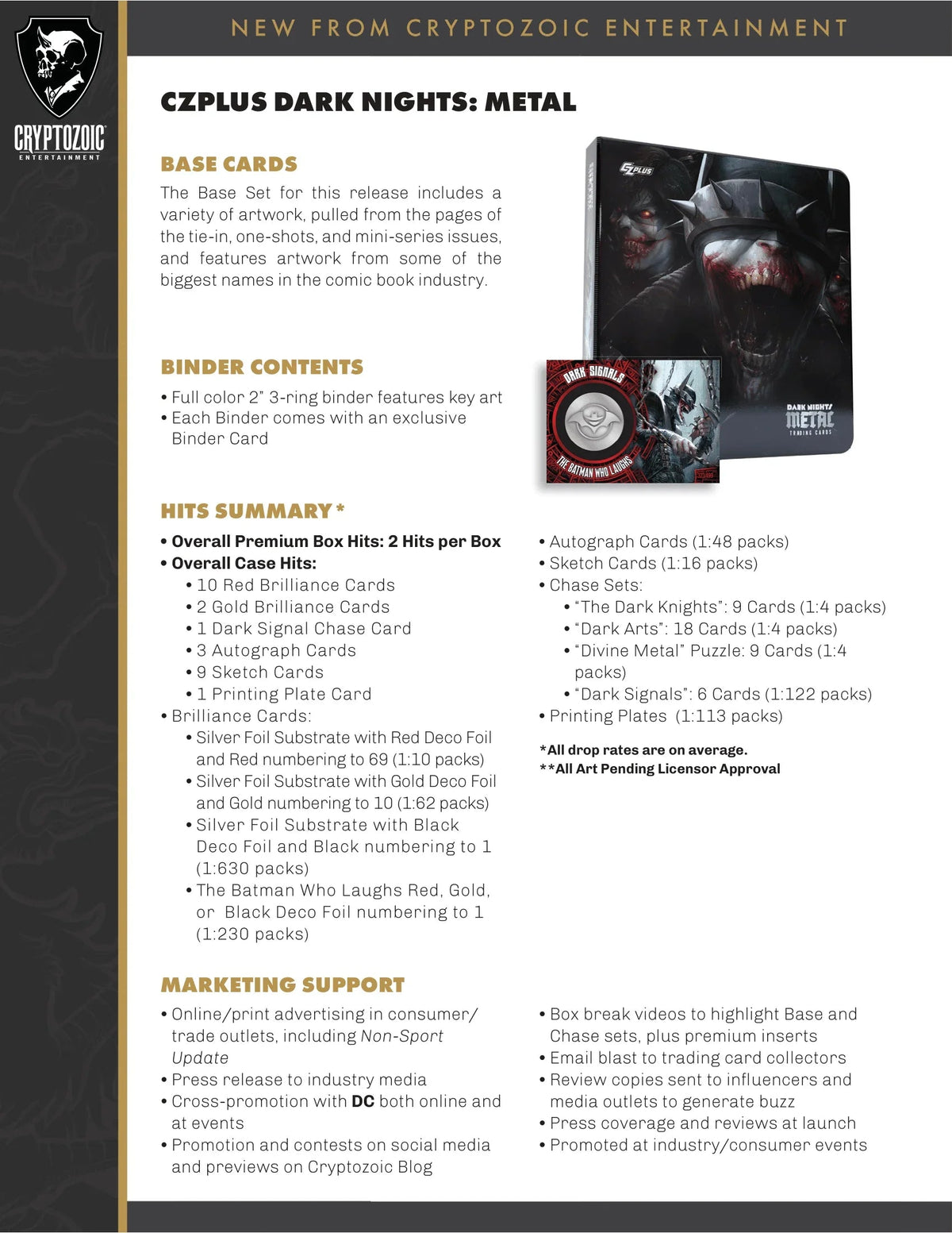 Cryptozoic Entertainment - 2024 Czplus Dark Nights Metal Trading Cards