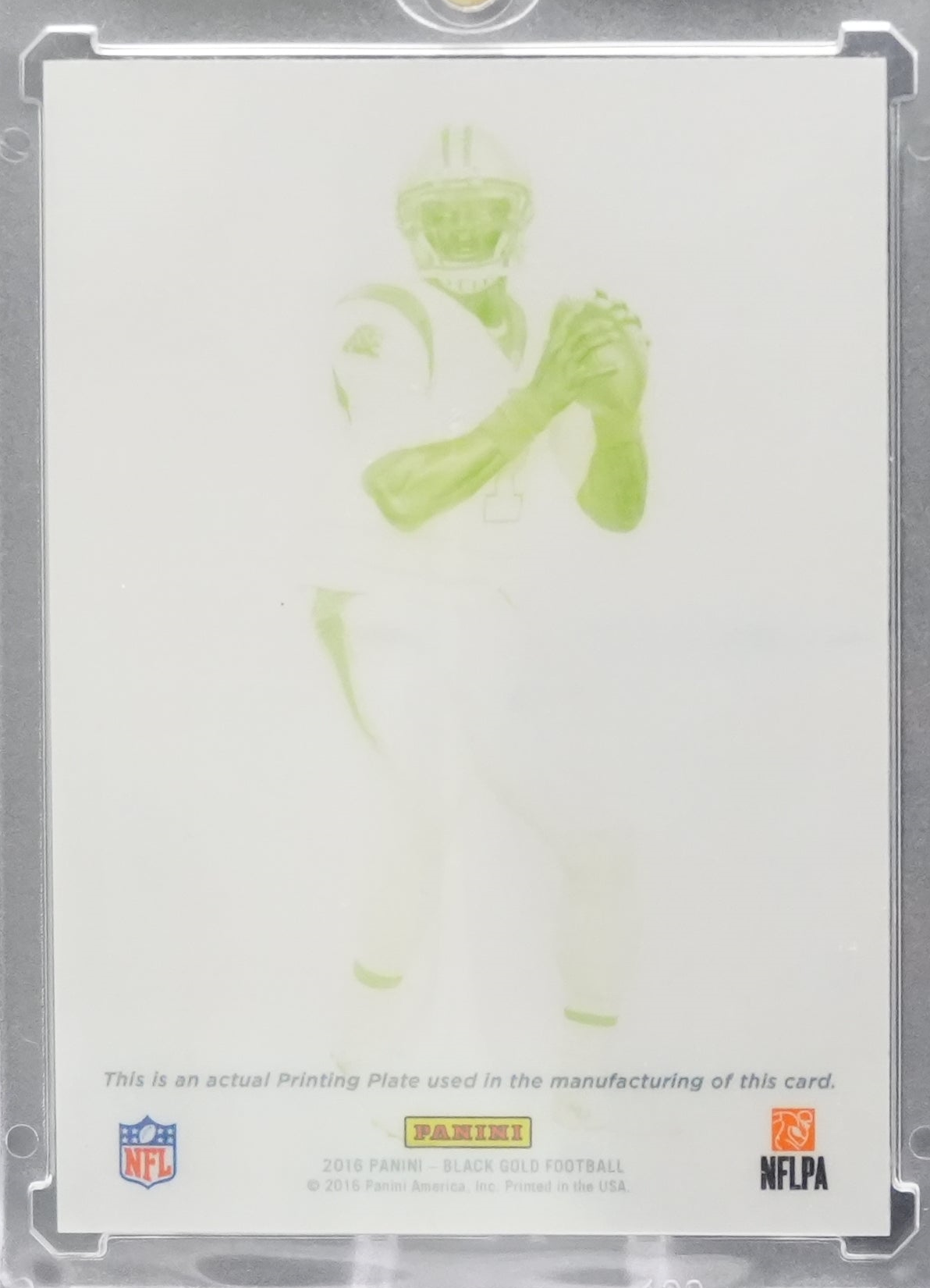 2016 Panini Gold Black Football - Cam Newton - 1/1 Printing Plate