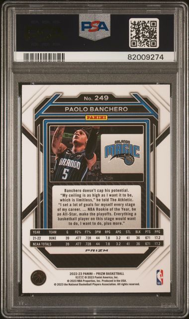 Paolo Banchero 2022 Prizm Rookie Silver Prizm PSA 10