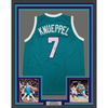 Framed Autographed/Signed Kon Knueppel 35x39 Charlotte Teal Basketball Jersey JSA COA