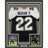 Framed Autographed/Signed Mark Ingram II 35x39 New Orleans Black Alternate Football Jersey JSA COA