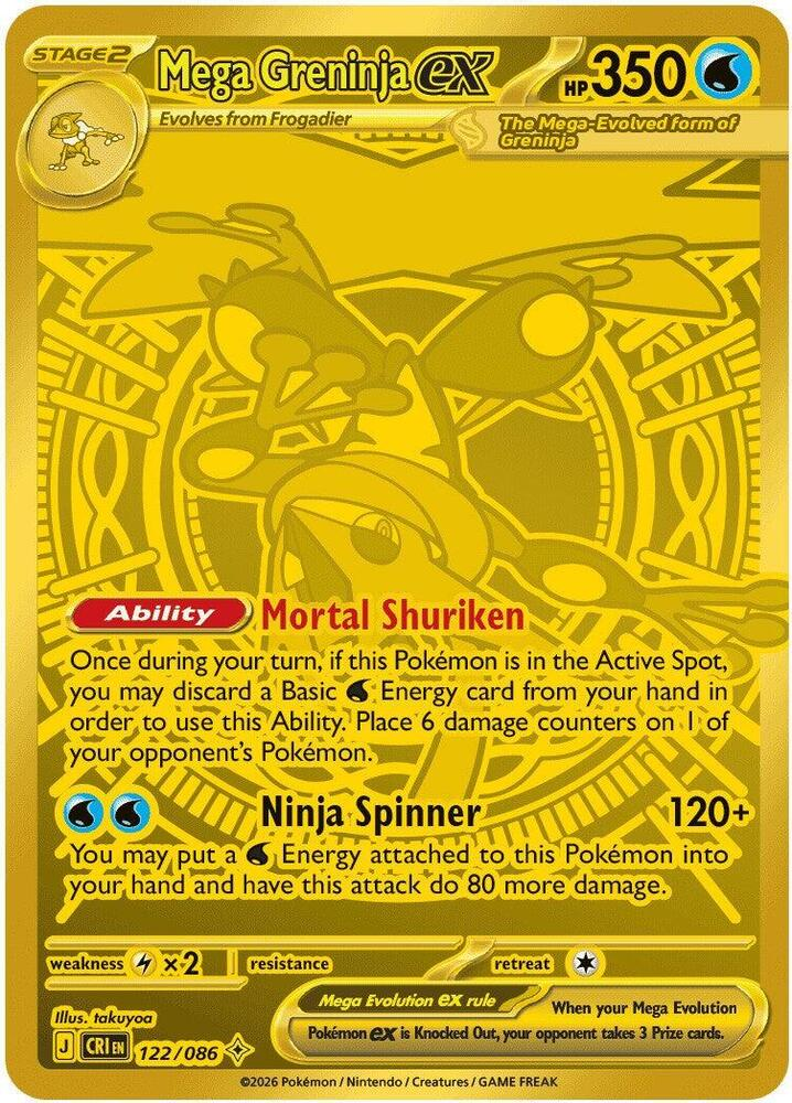 Mega Greninja Ex - 122/086 - Me04: Chaos Rising (Cri)