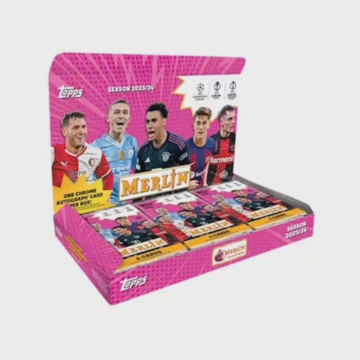 2023-24 Topps Chrome Merlin Uefa Club Competitions Soccer Hobby Box