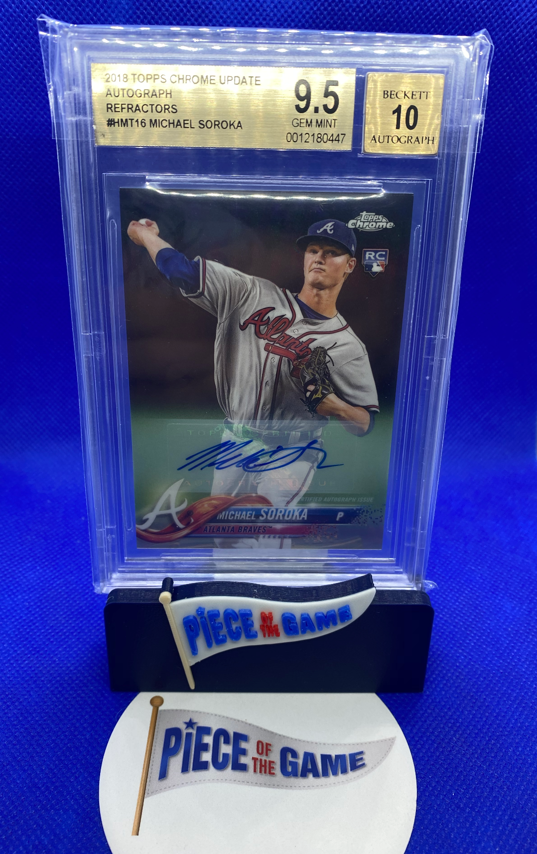 Mike Soroka 2018 Topps Chrome Update Refractors Auto BGS/Beckett 9.5/10