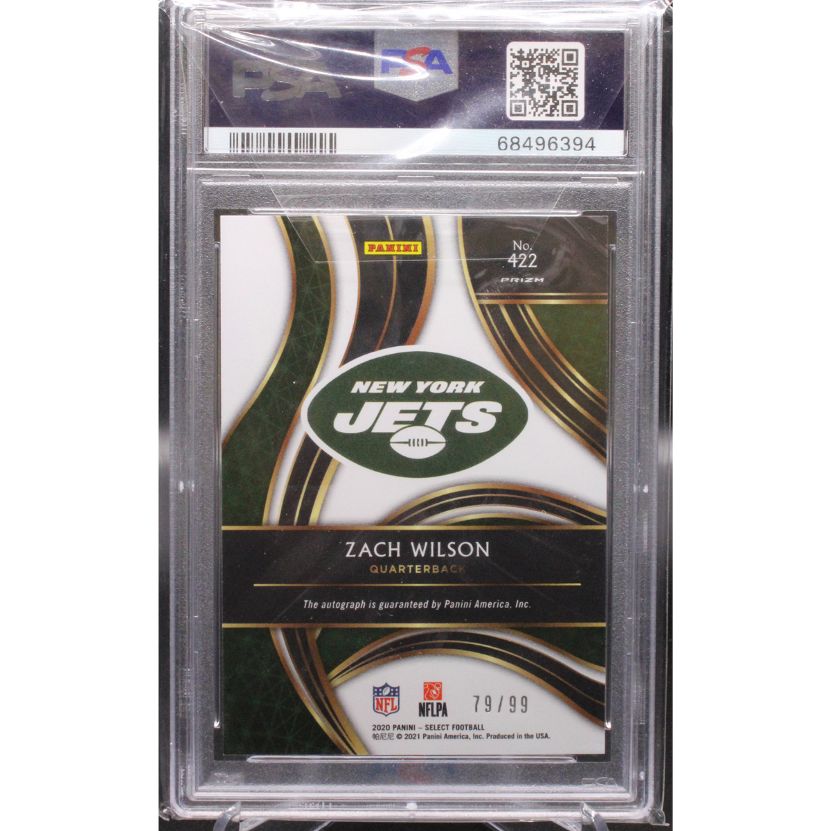 2020 Panini Select - Zach Wilson 422 - Xrc Auto /99 - PSA 10