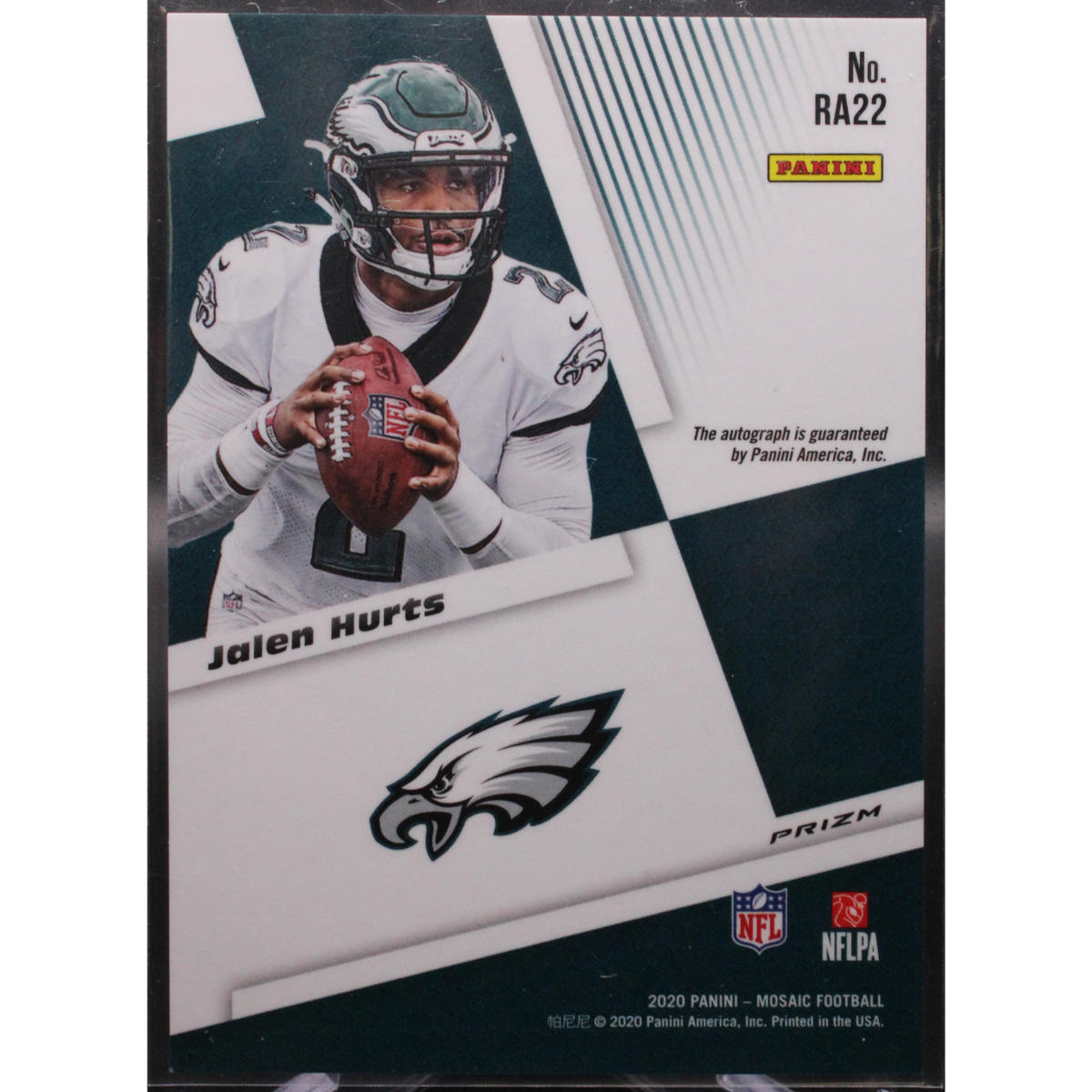 2020 Panini Mosaic Football - Jalen Hurts Ra22 - Red Choice Auto