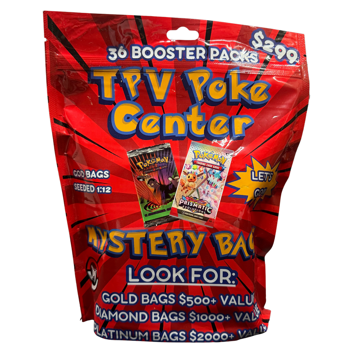 Pokemon $299 Mystery Bag By Tpv Poke - Includes 36 Packs