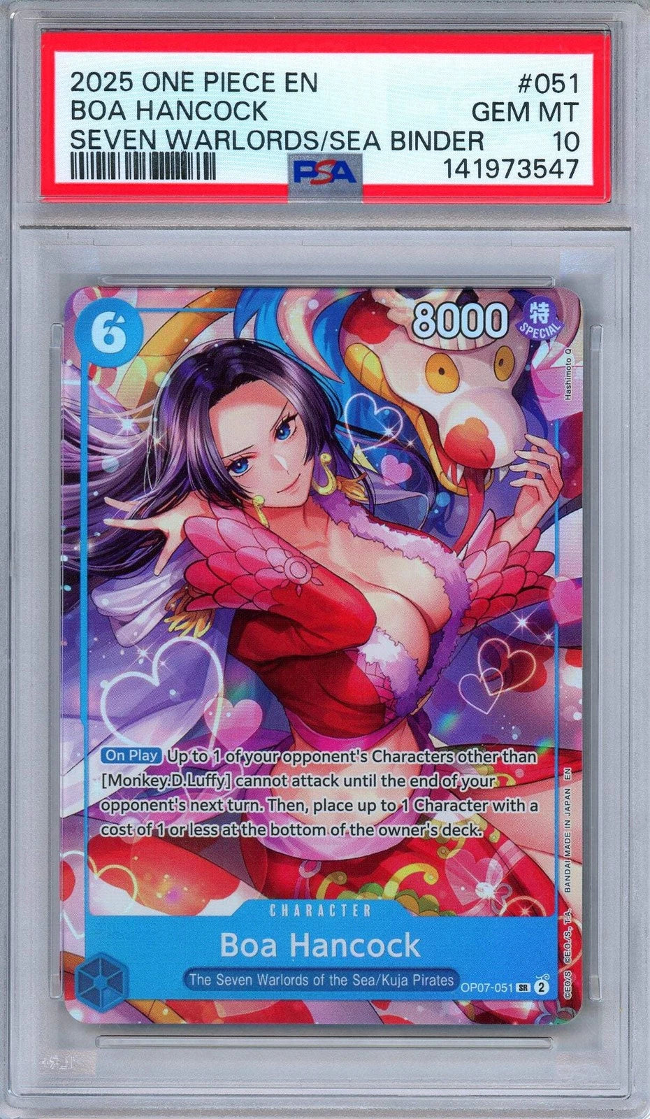 PSA 10 Boa Hancock Seven Warlords Of The Sea #051