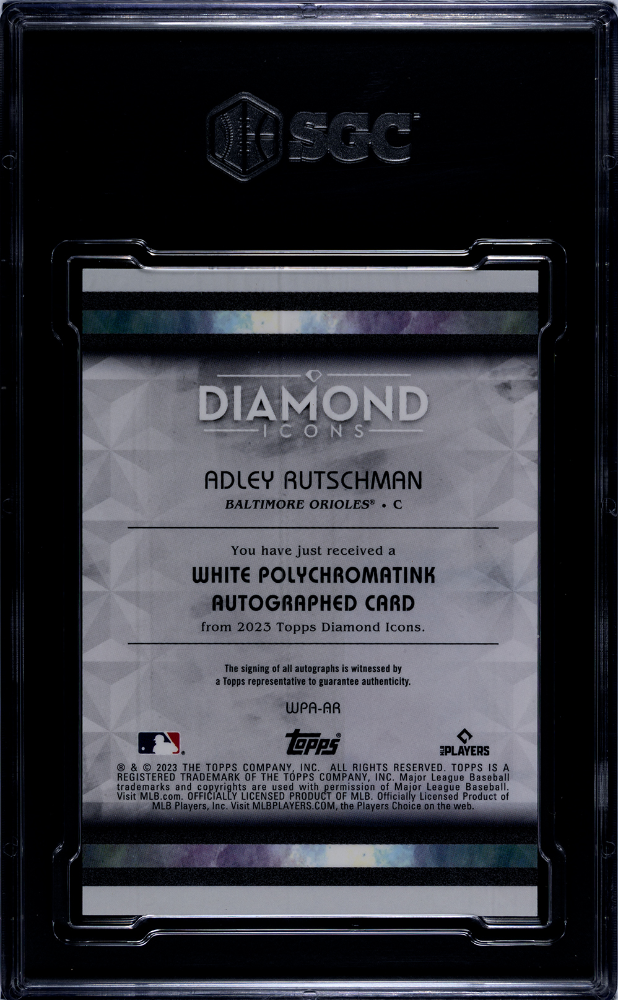 2023 Topps Diamond Icons Adley Rutschman #Wpa-Ar White , Green Sgc 9.5 Auto 10