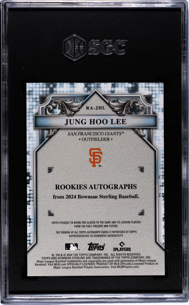 2024 Bowman Sterling Jung-Hoo Lee #Ra-Jhl Auto Black Lava Refractor Sgc 10/10