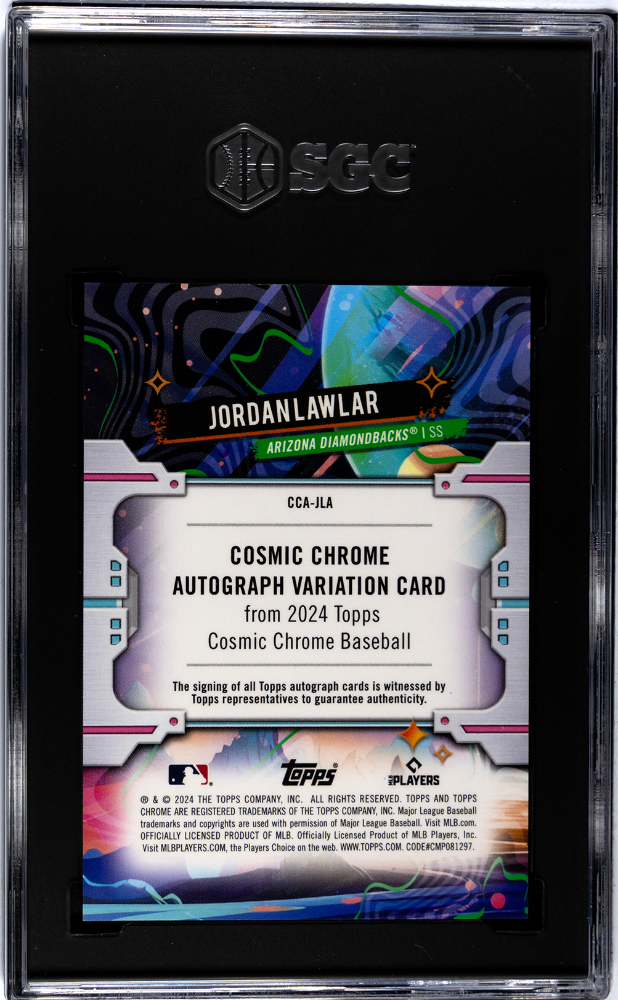 2024 Topps Cosmic Jordan Lawlar #Cca-Jla Auto Black Eclipse Sgc 10 Auto 10