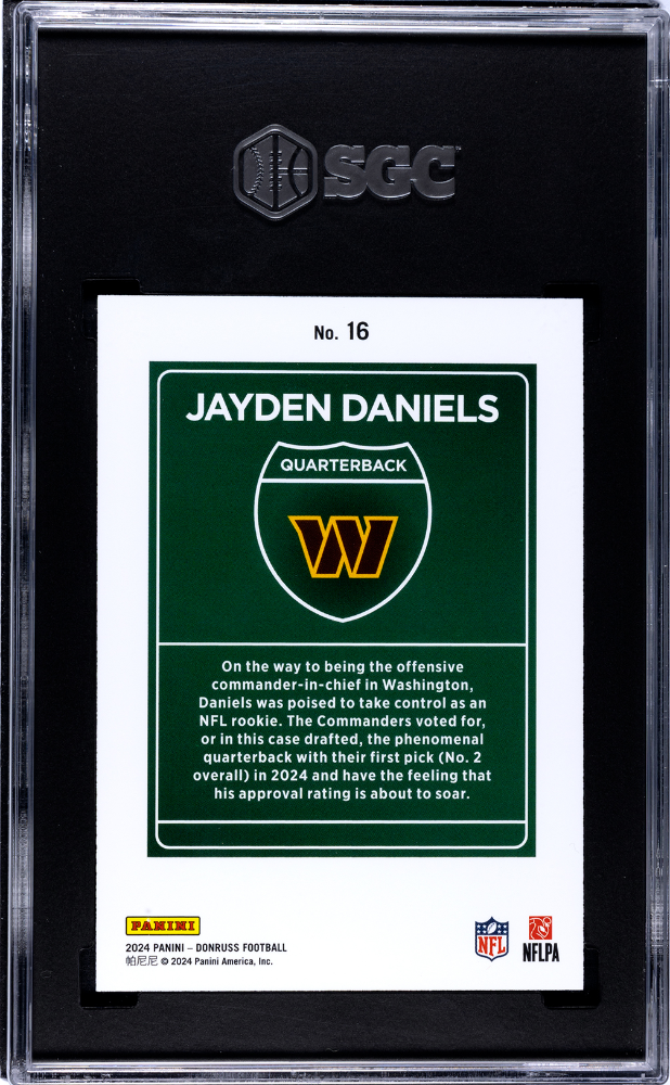 2024 Donruss Jayden Daniels #16 Downtown Low Pop Sgc 9.5
