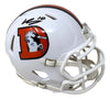 Bo Nix Signed Denver Broncos T/B White Mini Speed Helmet BAS