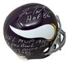 Fran Tarkenton Signed Vikings Full Size Replica Helmet w/ Stats Insc JSA Holo