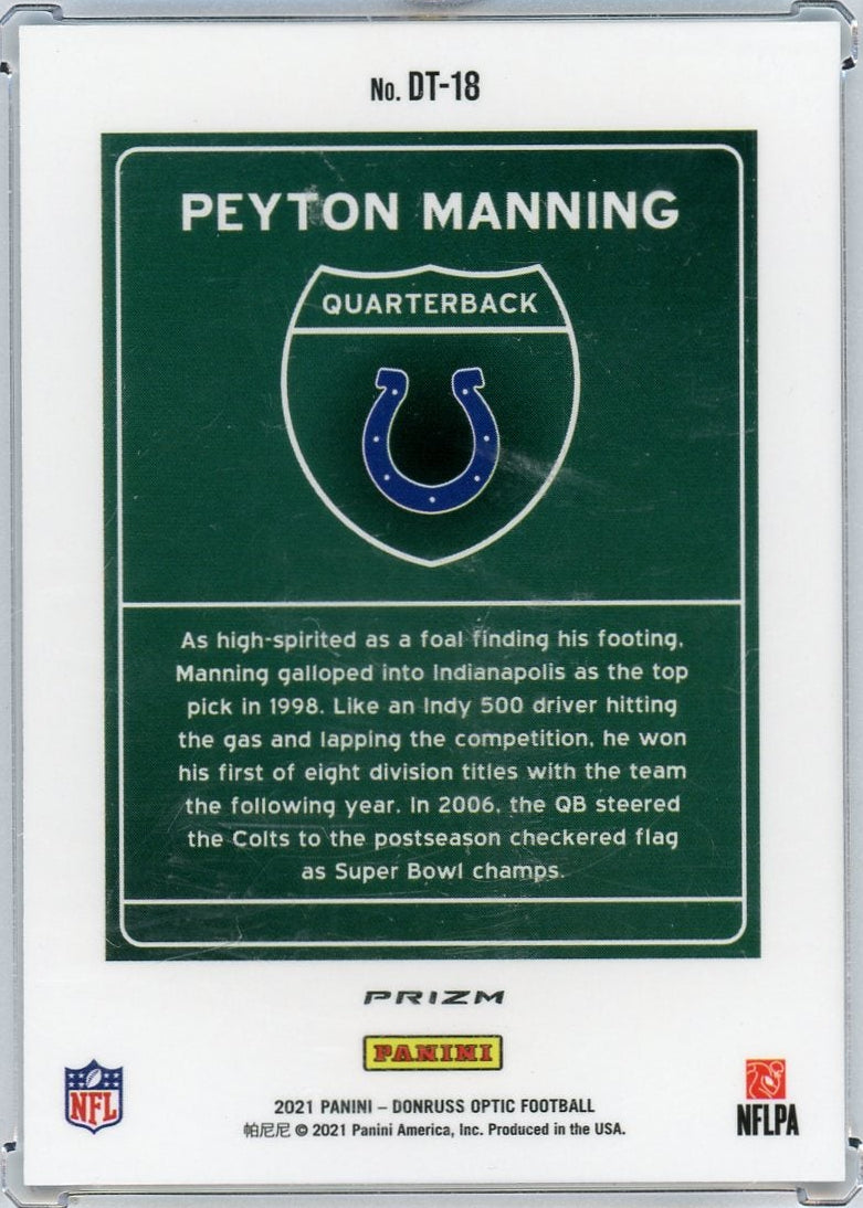 Peyton Manning 2021 Panini Donruss Optic Downtown (Colts)