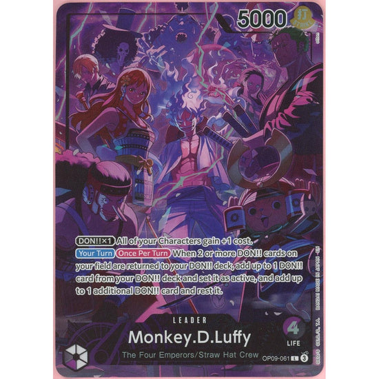 One Piece Single: Monkey D. Luffy Leader Alt Art Op09-061 2Nd Anniversary Set Lp