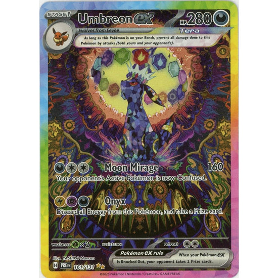 Pokemon Single: Umbreon Ex 161/131 Prismatic Evolutions Sir Holo Nm