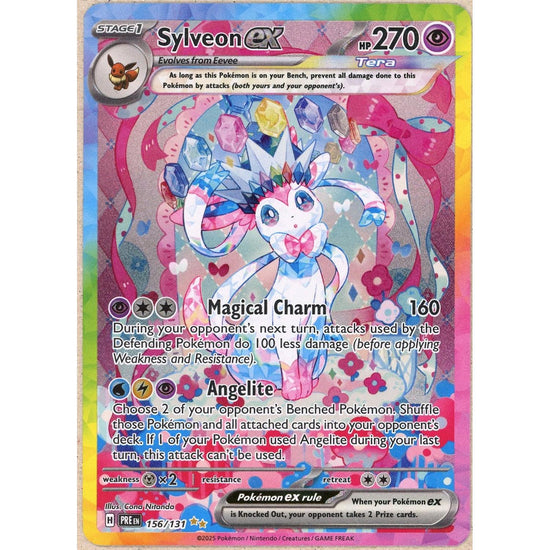 Pokemon Single: Sylveon Ex 156/131 Prismatic Evolutions (2025) Sir Nm