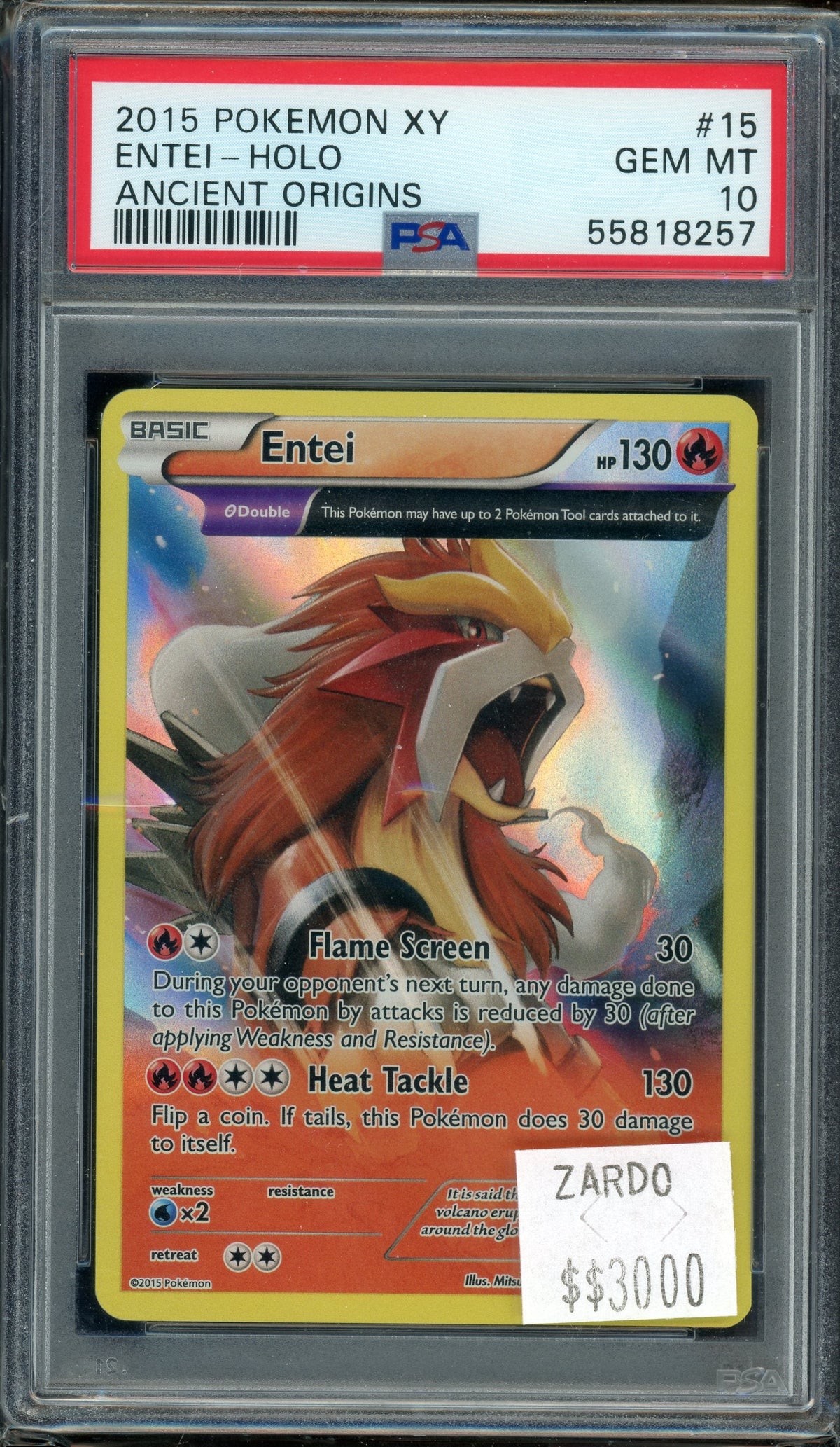 PSA 10 Entei - Holo Ancient Origins