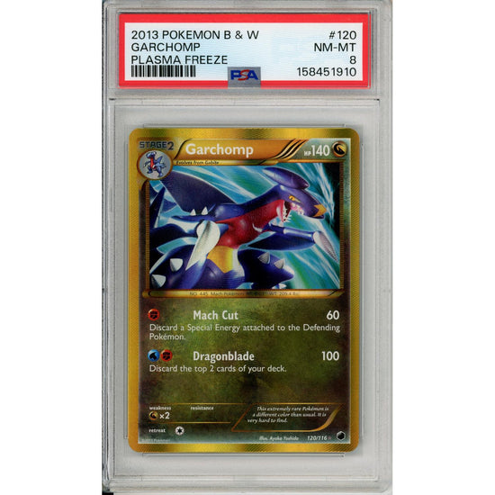 Pokemon Graded: Garchomp 120/116 Plasma Freeze (2013) Gold PSA 8