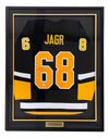 Jaromir Jagr Pittsburgh Signed Framed Black Hockey Jersey JSA QR