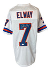 John Elway Denver Signed White Football Jersey BAS