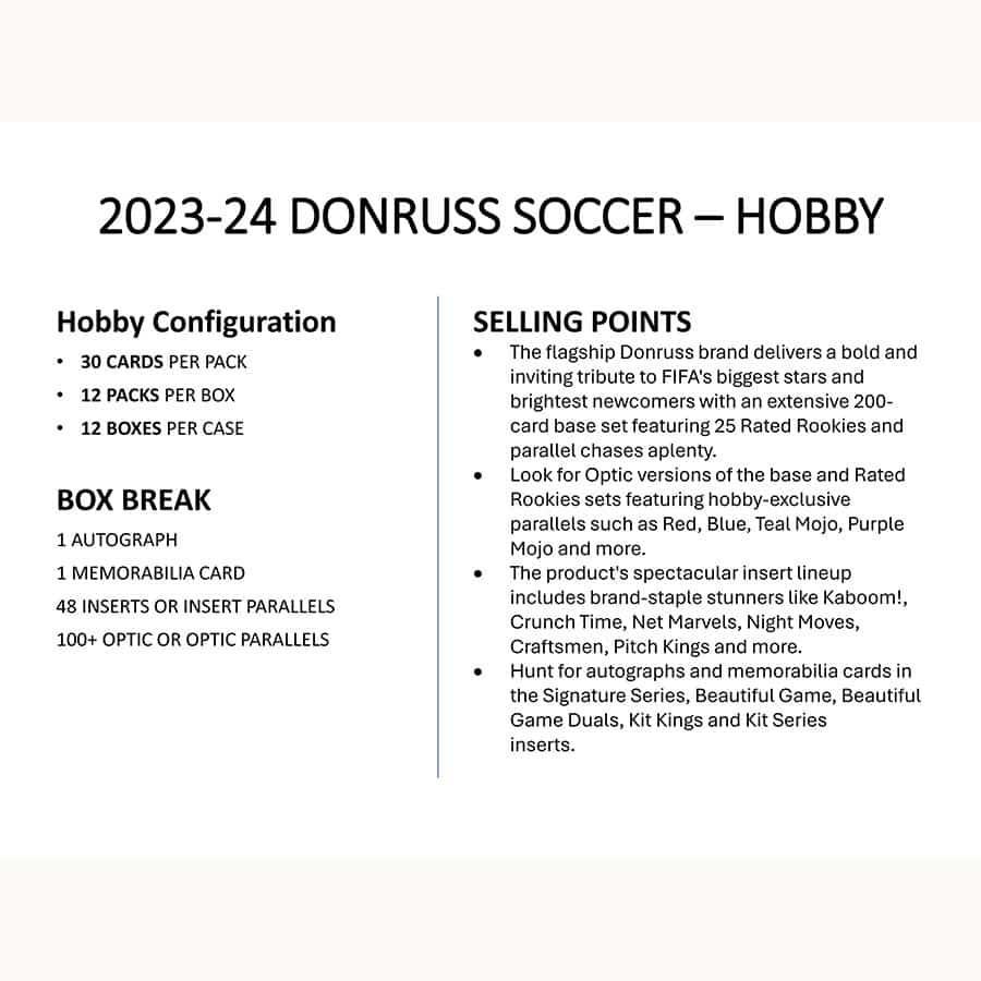 Panini - 2023/24 Donruss Football (Soccer) - Hobby Box