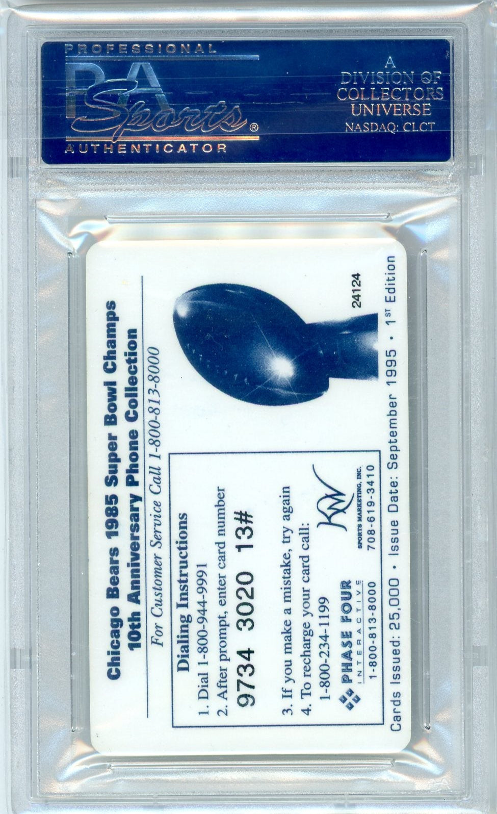 Walter Payton 1995 Calling Card Autograph PSA/Dna Authentic