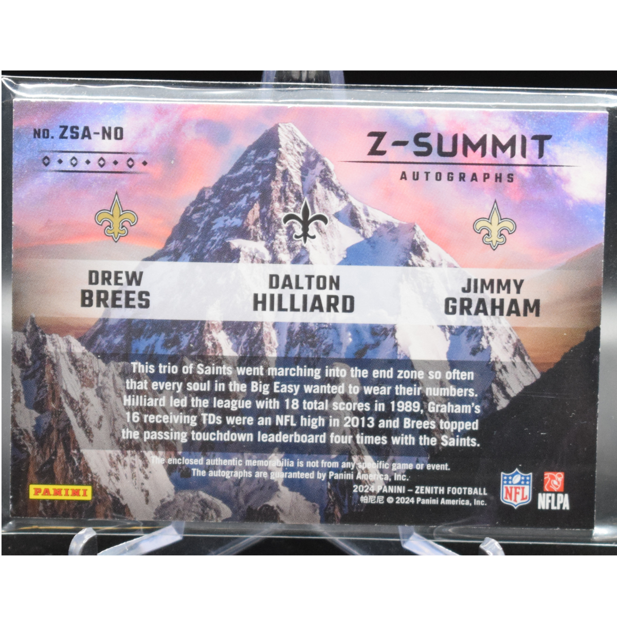 2024 Panini Zenith Football - Drew Brees Dalton Hilliard Jimmy Graham Zsa-No - Summit Red /15