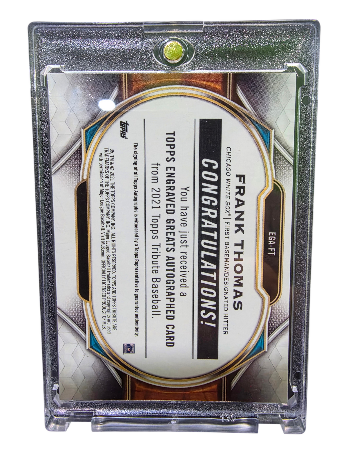 2021 Topps Tribute Engraved Greats Autographs Frank Thomas #Ega-Ft Orange 24/25
