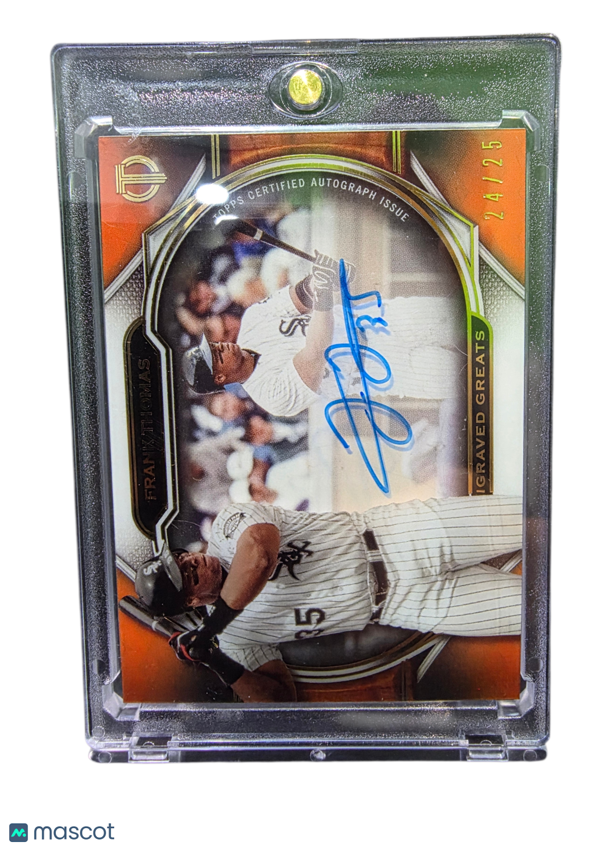 2021 Topps Tribute Engraved Greats Autographs Frank Thomas #Ega-Ft Orange 24/25