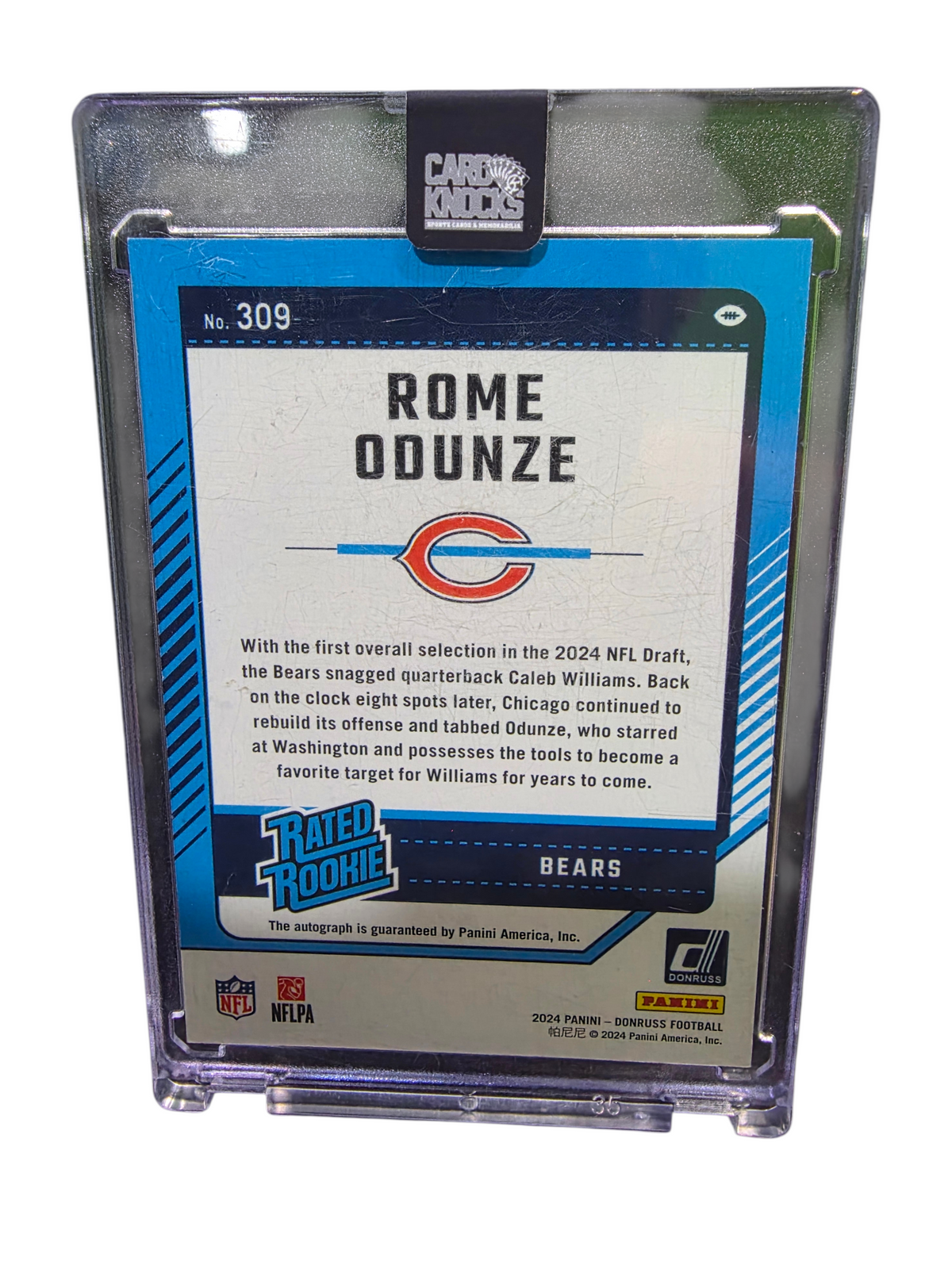 2024 Panini Donruss Rated Rookie Rome Odunze #309 157/199