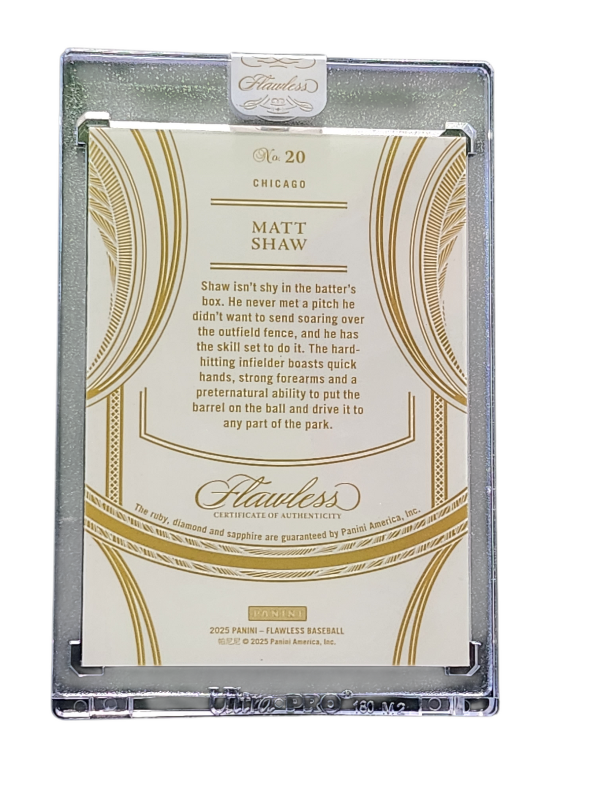 2025 Panini Flawless Baseball Matt Shaw #No. 20 Red, White & Blue 07/10
