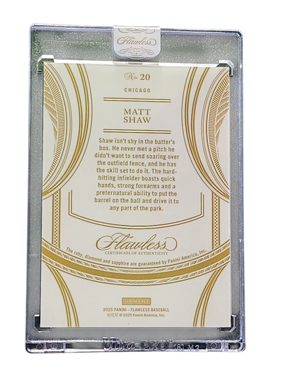 2025 Panini Flawless Baseball Matt Shaw #No. 20 Red, White & Blue 07/10