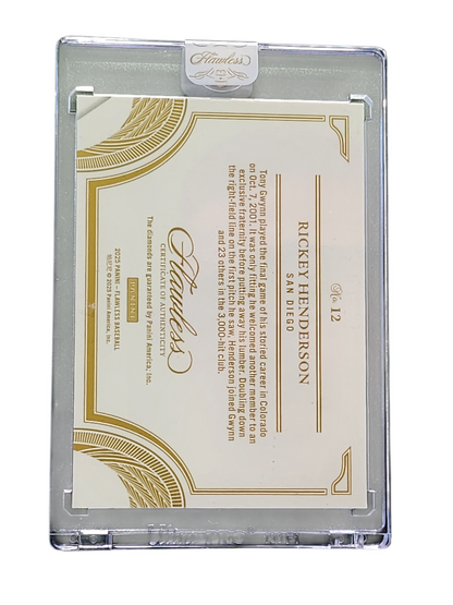 2025 Panini Flawless 3000 Hit Club Rickey Henderson 01/25