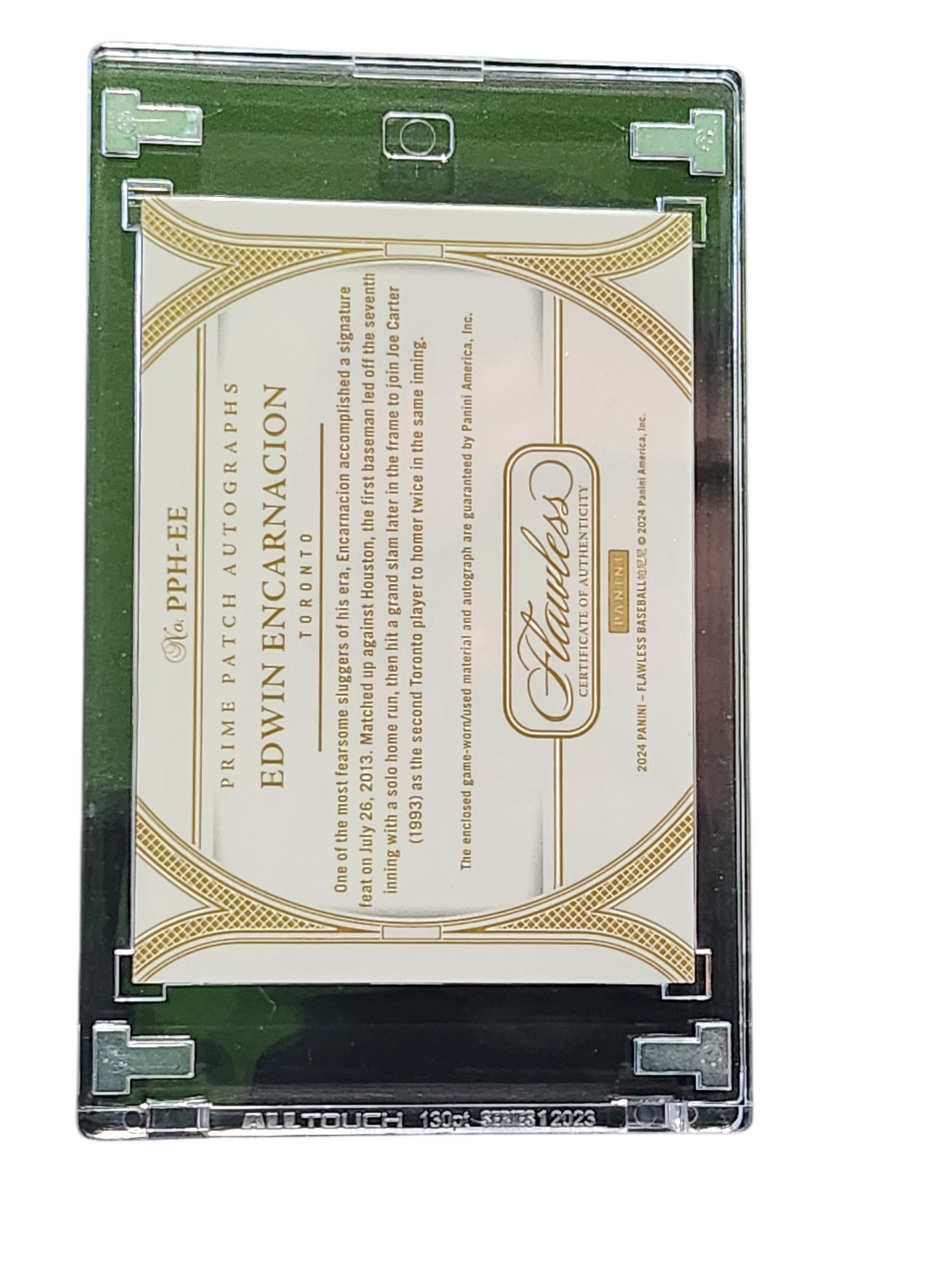 2024 Panini Flawless Edwin Encarnacion #Ppe-Ee 03/20 Prime Patch