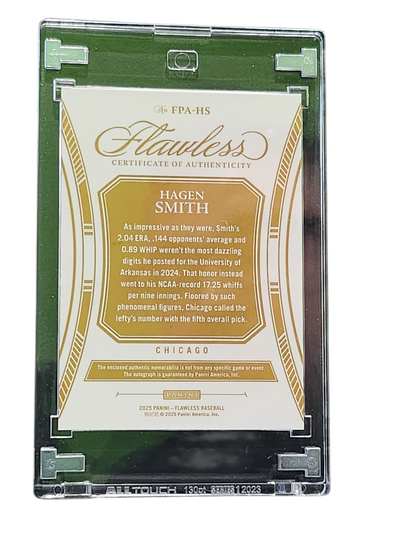 2025 Panini Flawless Baseball Hagen Smith #Fpa-Hs 06/25