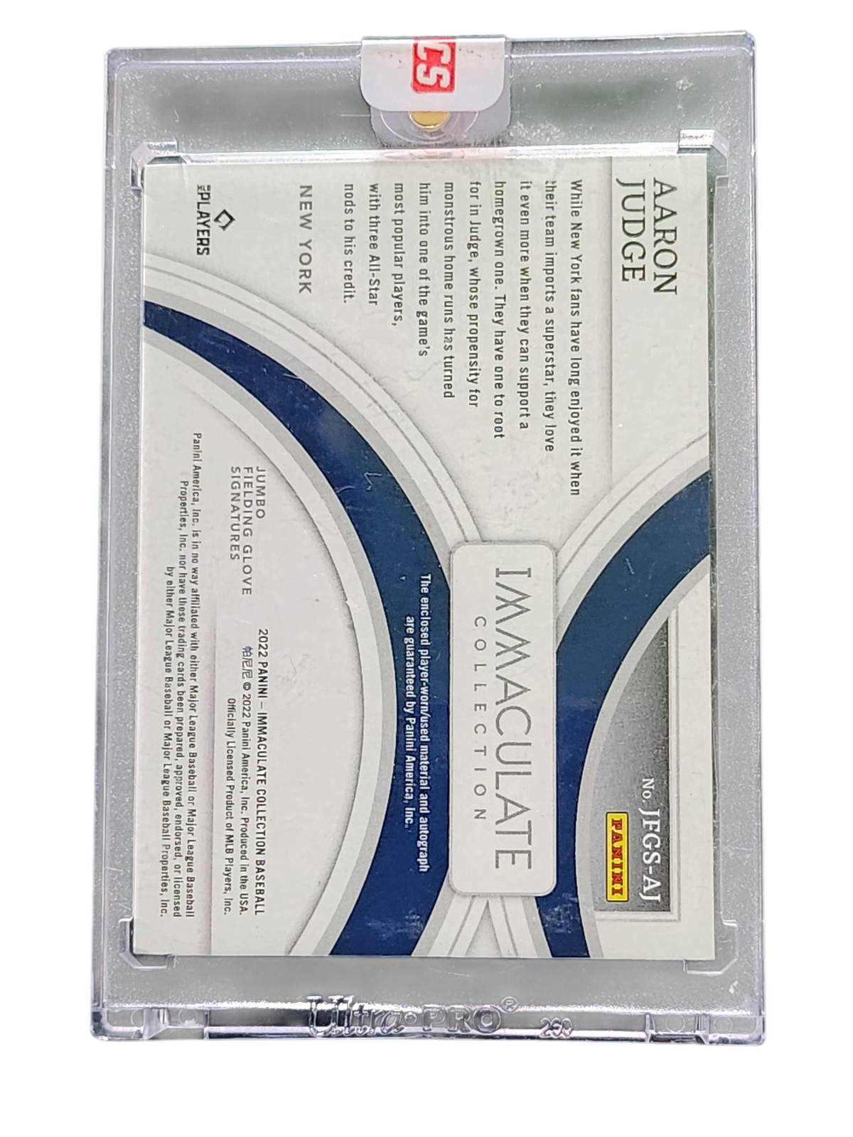 2022 Panini Aaron Judge #Jfgs-Aj 04/10 Jumbo Fielding Glove Memorabilia