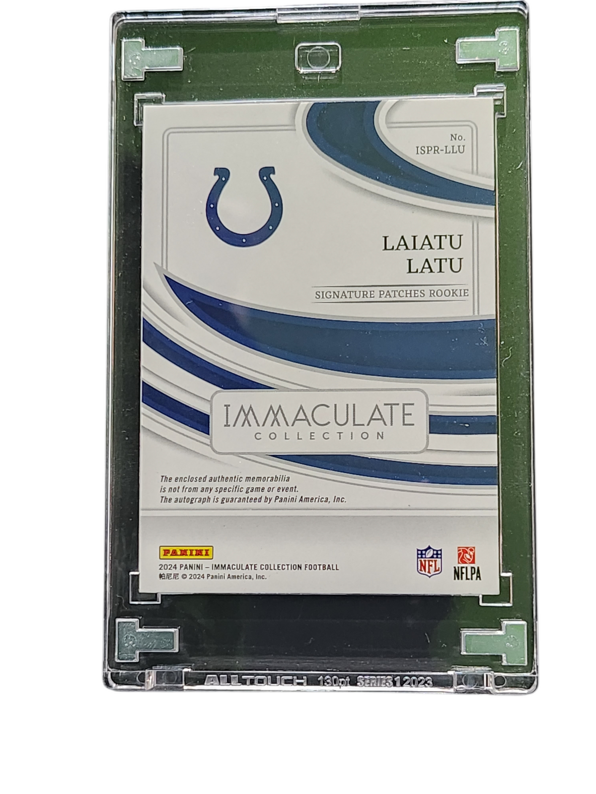 2024 Panini Immaculate Collection Laiatu Latu #Ispr-Llu 01/18 Patch