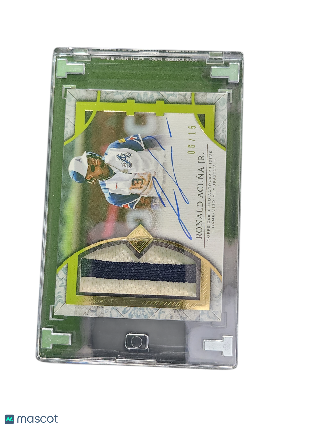 2024 Topps Transcendent Ronald Acuña Jr. #Tcpa-Ra/15 Game-Used Patch Auto Card