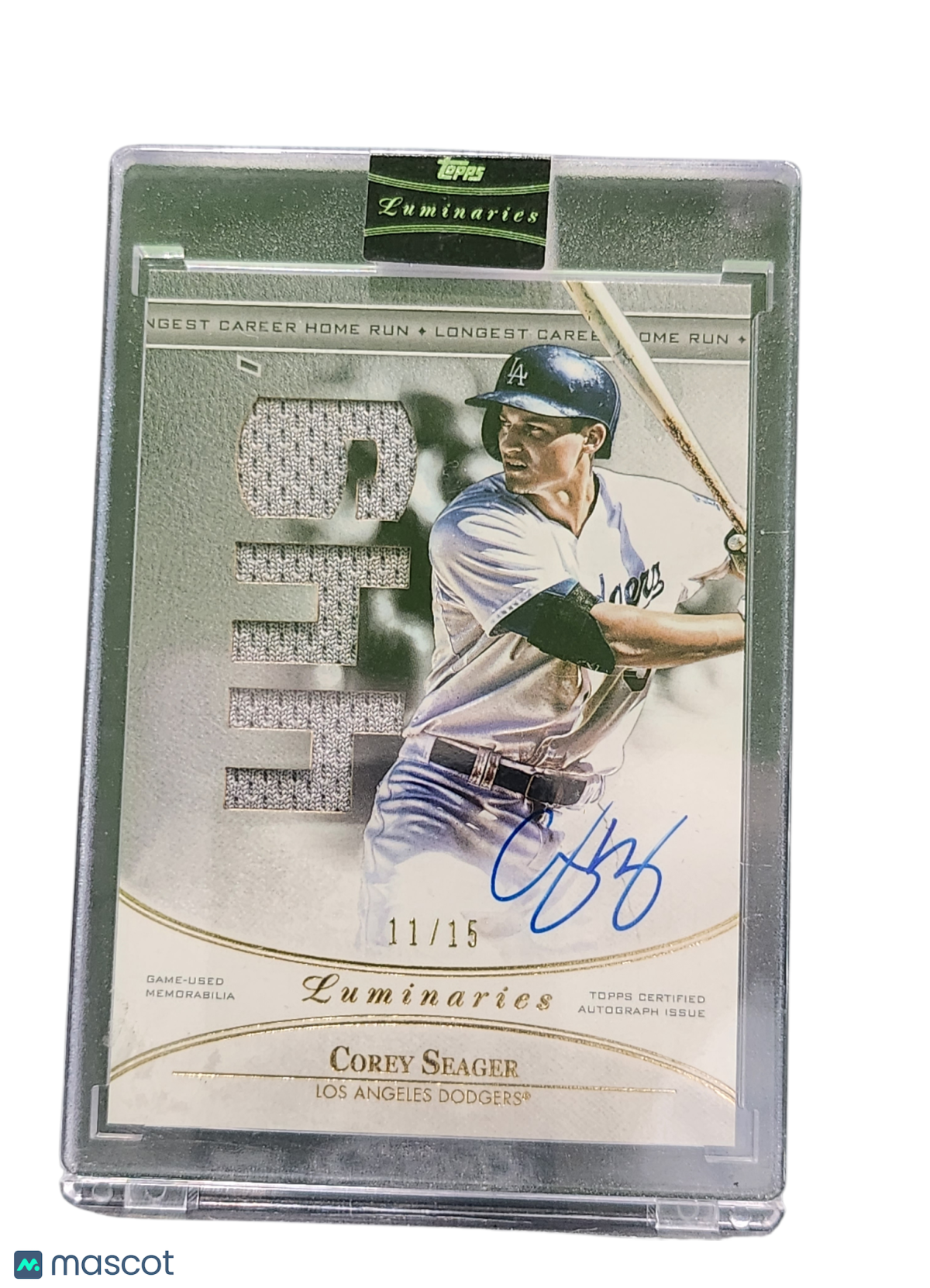 2017 Topps Luminaries Corey Seager #Hrkr-Cs Home Run Kings Auto Relic /15