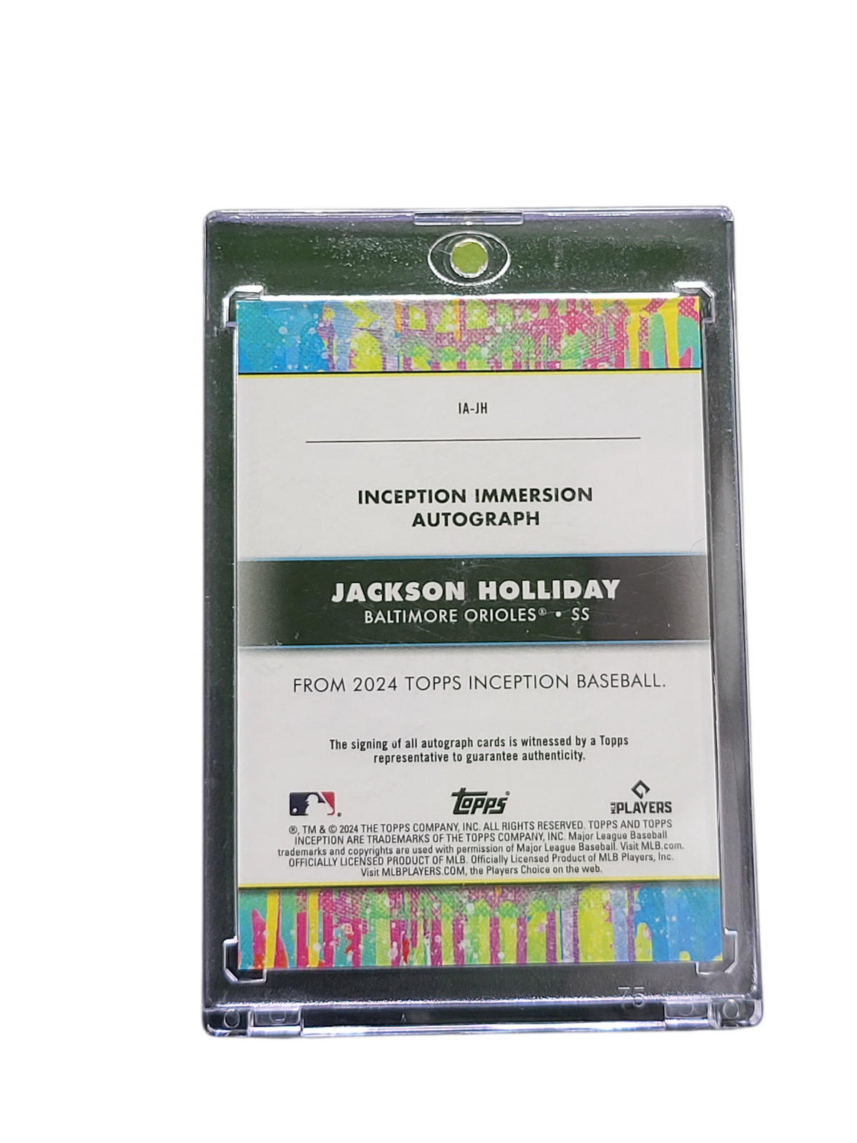 2024 Topps Inception Immersion Jackson Holliday #Ia-Jh 11/50 Rc