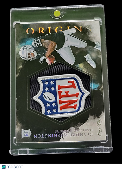 2016 Panini Deandre Washington #Rjj-Dw One Of One Player-Worn Shield Patch Rc