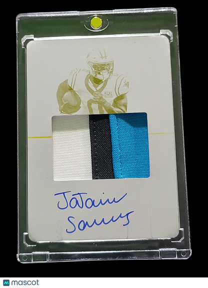 2025 Panini National Ja'tavion Sanders #182 Yellow Printing Plate Patch