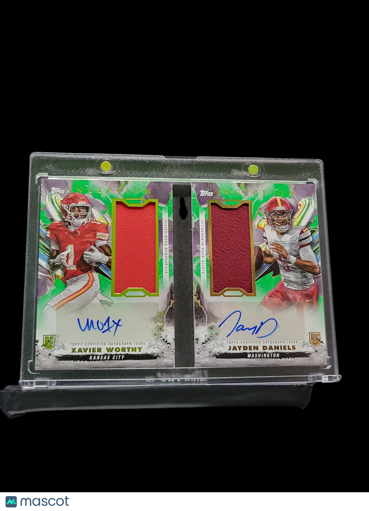2024 Topps Xavier Worthy Jayden Daniels #Drrbc-Dw Dual Rc Relic Auto Book