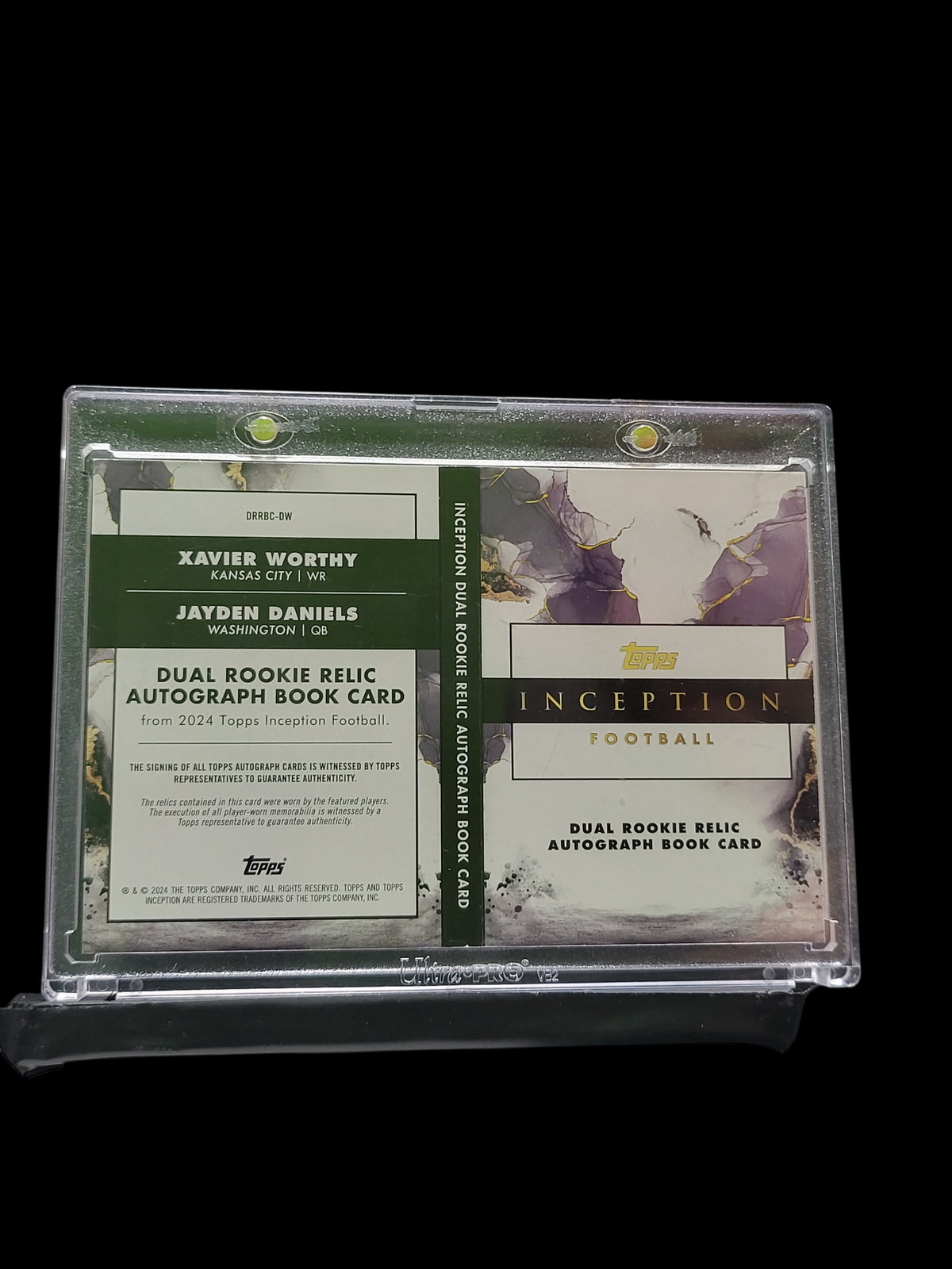 2024 Topps Xavier Worthy Jayden Daniels #Drrbc-Dw Dual Rc Relic Auto Book