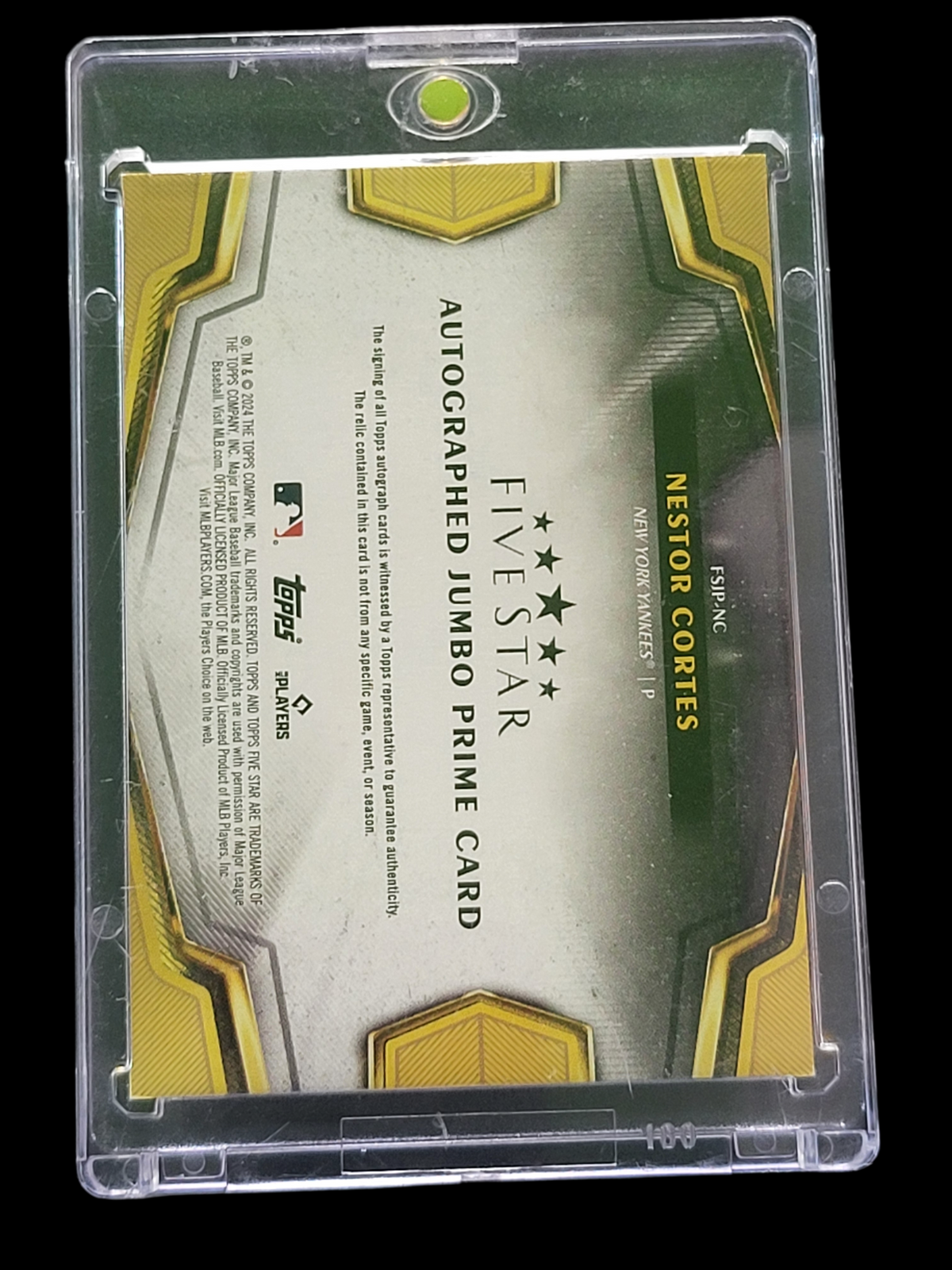2024 Topps Nestor Cortes #Fsjp-Nc Patch /6 Auto Jumbo Card Game-Used Memorabilia