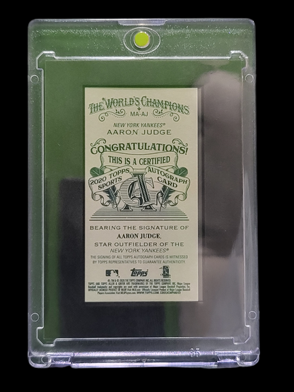 2020 Topps Allen & Ginter Aaron Judge #Ma-Aj Framed Mini Autograph 23/25